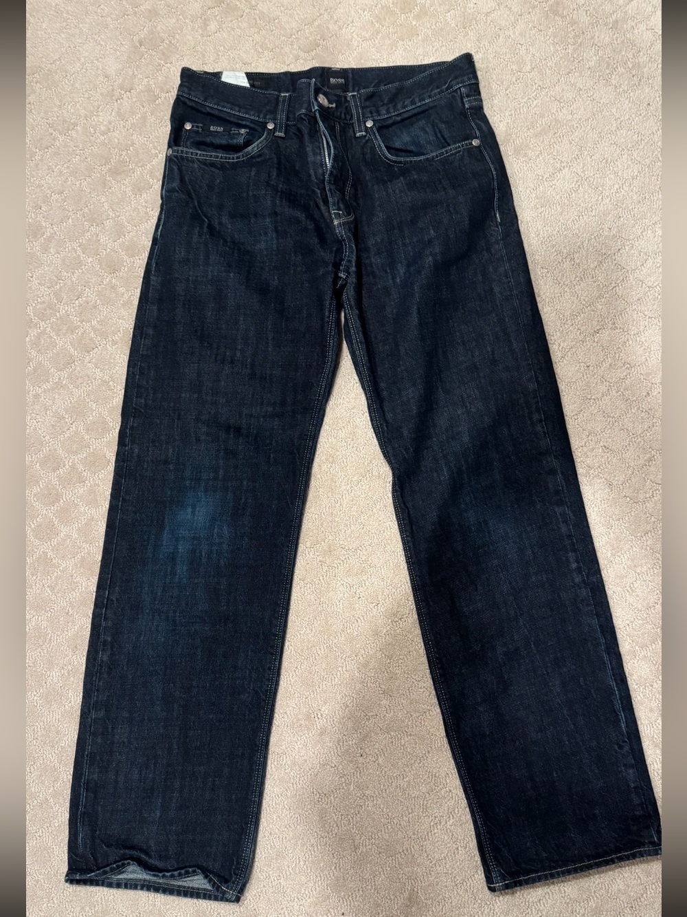 Hugo Boss Men's Dark Blue Straight Jeans